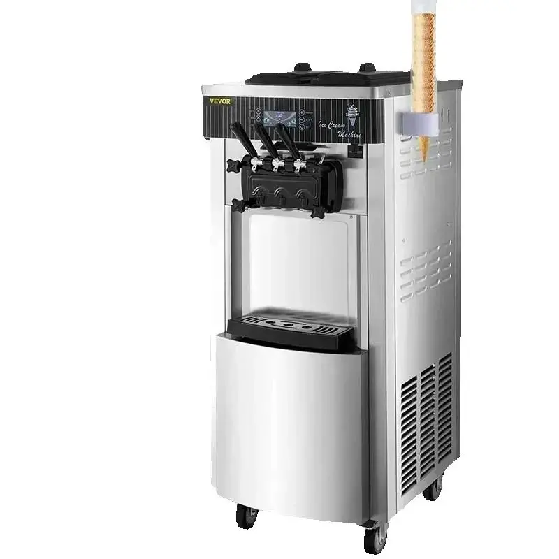 Sihao Commercial Soft Ice Cream Machine 2200W  20-28L/H Ice Cream Maker Double 6L Hoppers Ice Cream Making Machine YKF-8228H