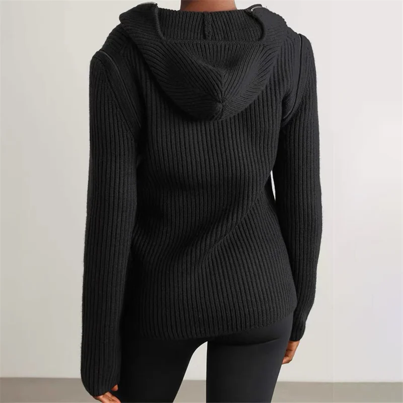 cardigan women 2024 Winter New Elastic Knitted Women's Long Sleeve Top Detachable sleeve women's sweater wool blend Knitwear y2k