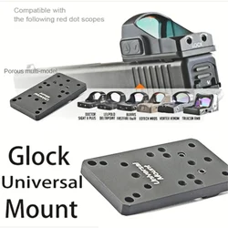 Universale Glock Scope Mount Plate Tactical Hunting Pistol Red Dot Scope Optics Base per Glock 17 19 Handgun RMR/MROS Adapter