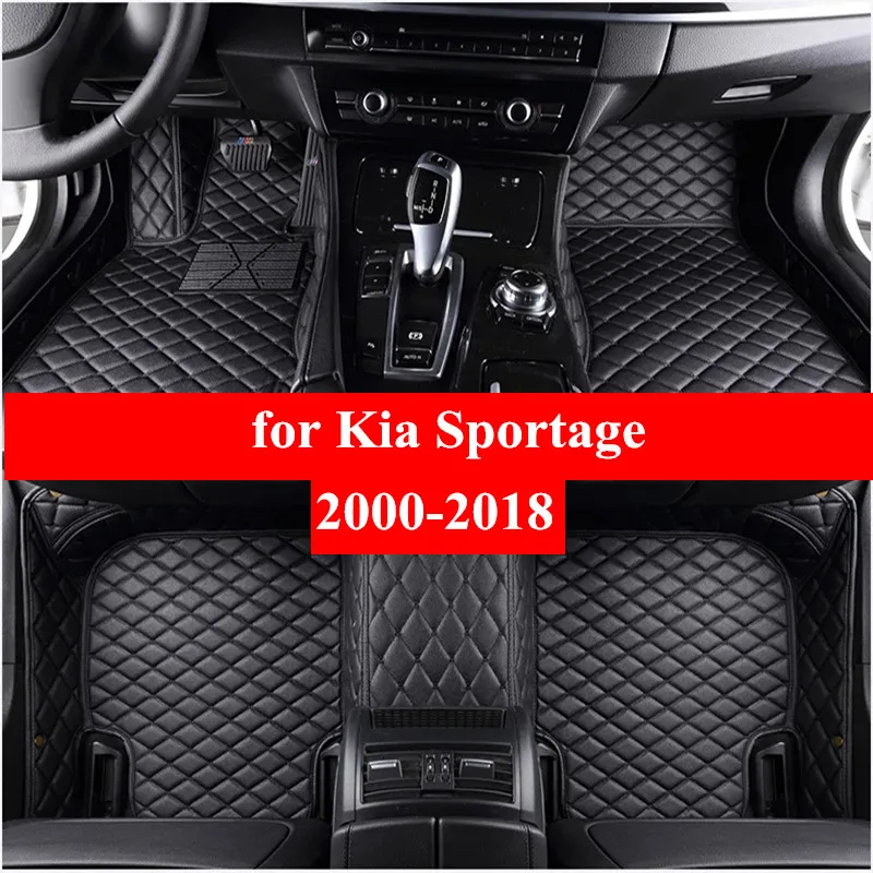 

Car Floor Mats For Kia sportage 2000-2013 2014 2015 2016 2017 2018 Flash Mat Leather Custom Foot Pads Automobile Carpet Cover