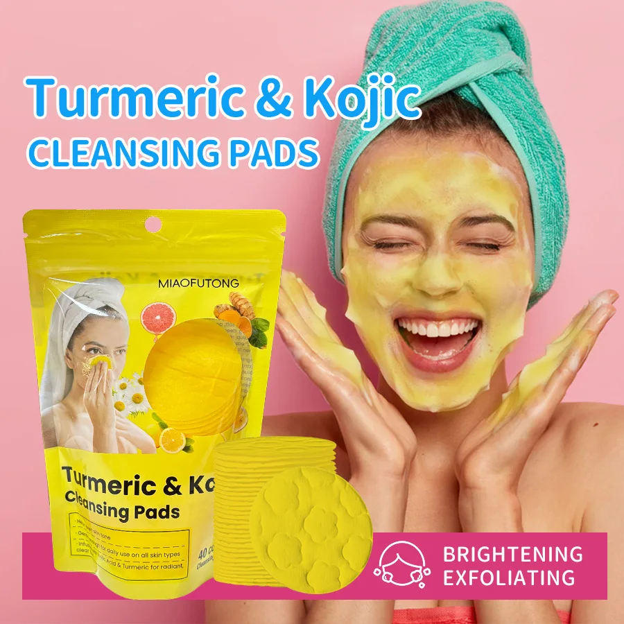 

20/40 pieces Turmeric Acid Cleansing Pad Facial Deep Cleansing Exfoliating Moisturizing Brightening Skin Rejuvenation