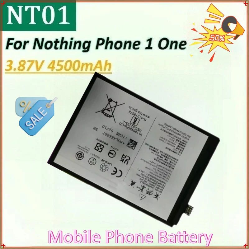 

NT01 3.87V 4500mAh High Quality Replacement Battery for Nothing Phone NT01 Nothing Phone 1 One Mobile Phone Batteries