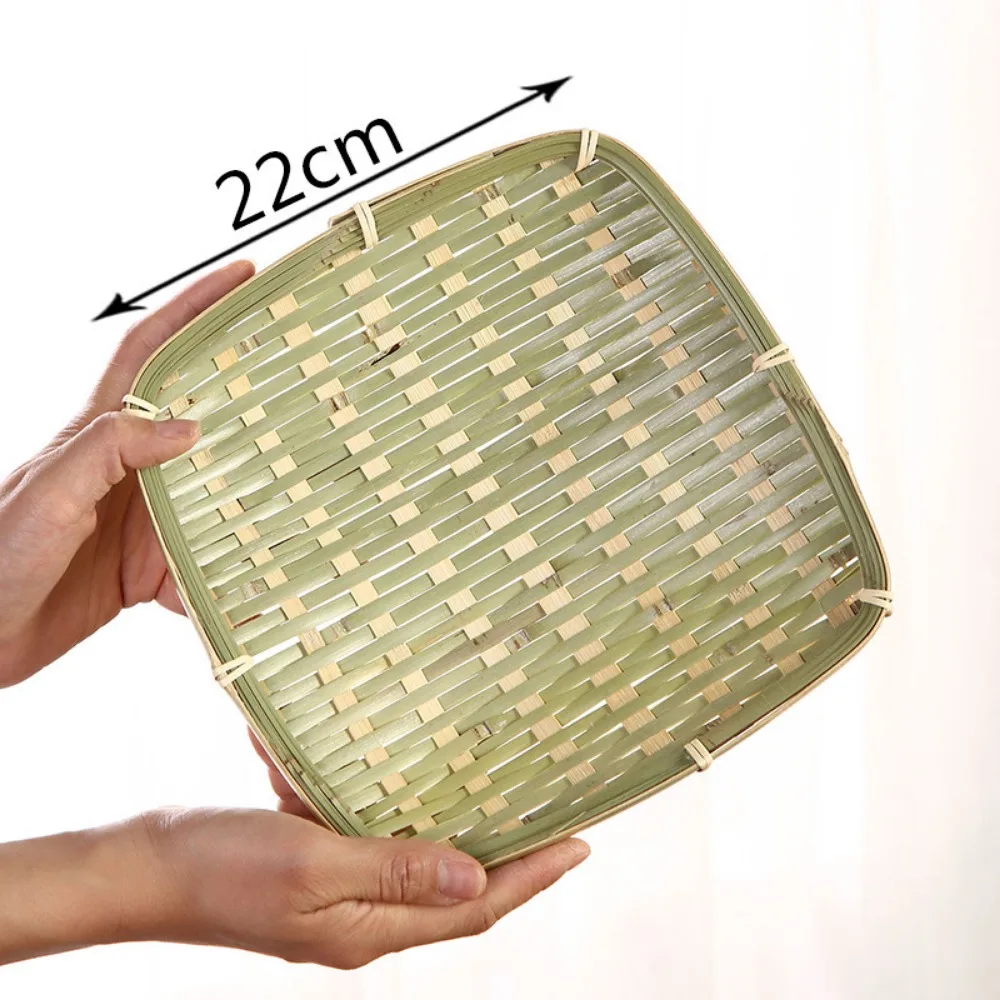 Creative Natural Bamboo Sieve Handmade Household Fruit Bread Basket Weaving Bamboo Dustpan Decorative Plate