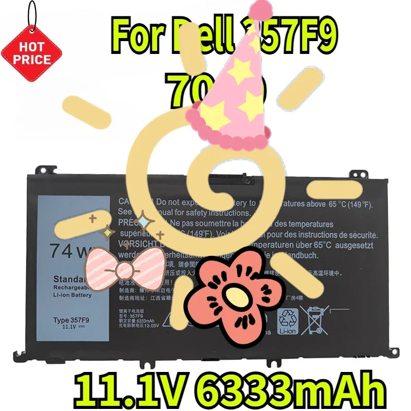 

11.1V 6333mAh for Dell 357F9 7000 7559 7566 7567 7759 High Quality Durable Laptop Battery