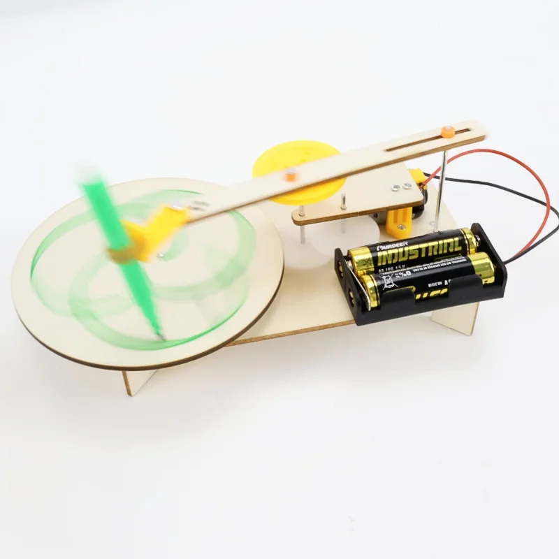 DIY Creative Wooden Electric Plotter Drawing Robot STEM Kids Model Automatic Painting Science Electronics Kits Experiment