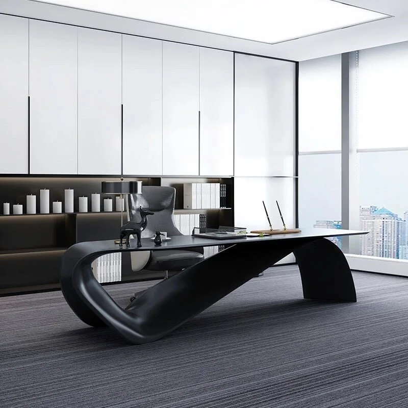 Painted boss desk combination large class desk simple light luxury study table designer special-shaped president supervisor tabl