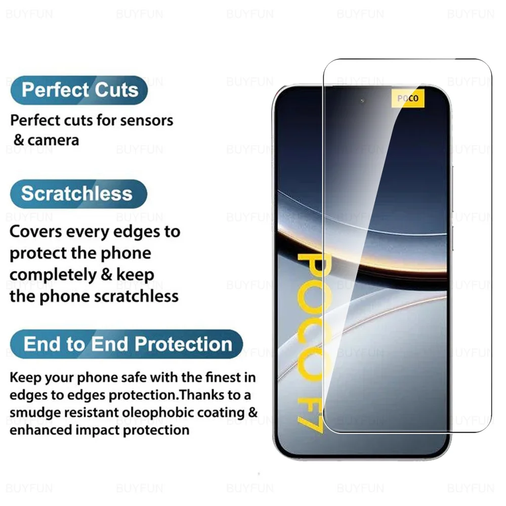 ل Poco F7 5G الزجاج 2 قطعة الزجاج المقسى Xiaomi PocoF7 Poxo Poko Little F 7 7F العالمي 6.83 بوصة حامي الشاشة 9H غطاء الفيلم