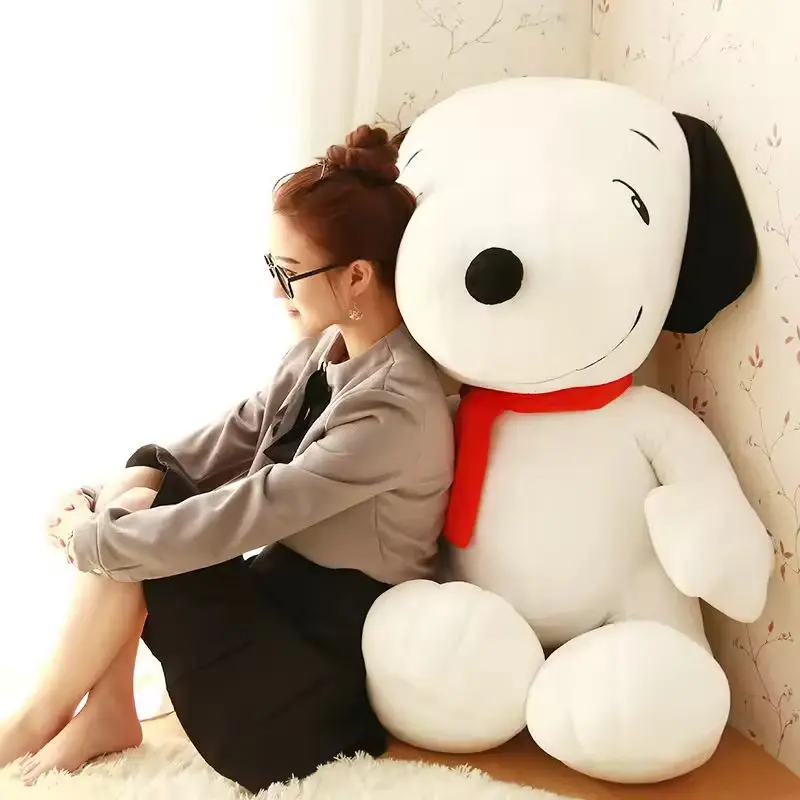 Kawaii ukuran besar Snoopy mainan mewah putih anjing lembut bantal boneka kartun hewan hadiah ulang tahun untuk pacar anak-anak menghias