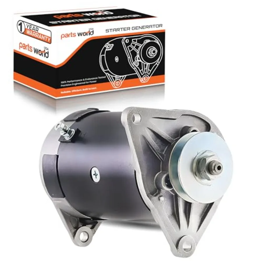 

23A 12V Starter Generator for Club Car DS FE290 FE350 1996-up Golf Cart Club Car Precedent 2004-2015 Aluminum Housing Black 1-Y