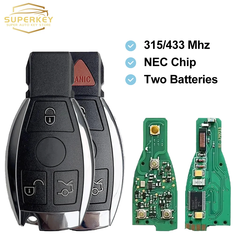 SUPERKEY Two Battery Remote Key 315MHz 433MHz with NEC Chip Compatible For Mercedes Benz a B C E S Class W203 W204 W205 W210 W2