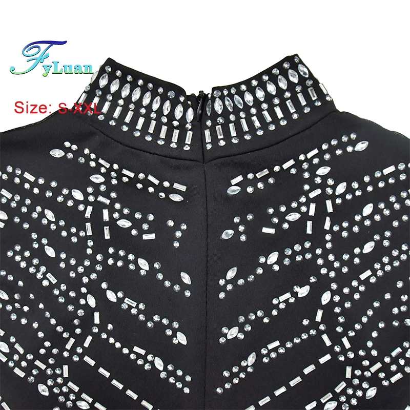 فستان نسائي قصير رائع ومريح موديل 2025 بأكمام طويلة ورقبة دائرية بلون سادة شفاف ضيق مناسب للاحتفال بالحفلات الراقصة