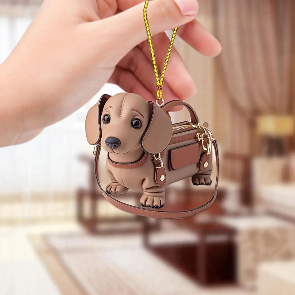 

Christmas Tree Car Ornament Automobile Pendant Decoration Acrylic Dog Shape Christmas Tree Ornament Set for Car Bag Hanging