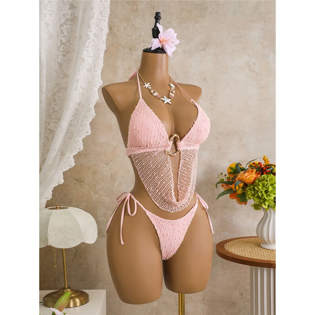 Neuer Tankini-Bikini mit Ausschnitten, Neckholder-Bikini, Damen-Badeanzug, zweiteiliges Bikini-Set, Badeanzug mit Trägern, Badebekleidung, Badeanzug V8076 – Detail 21