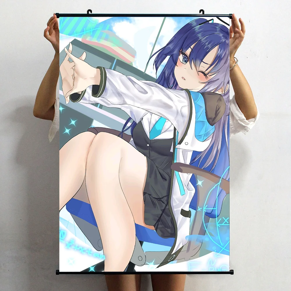 Anime Game Blue Archive Hayase Yuuka Poster Wall Scroll Home Decor Living Room Decoration Collectible Art Holiday Gifts