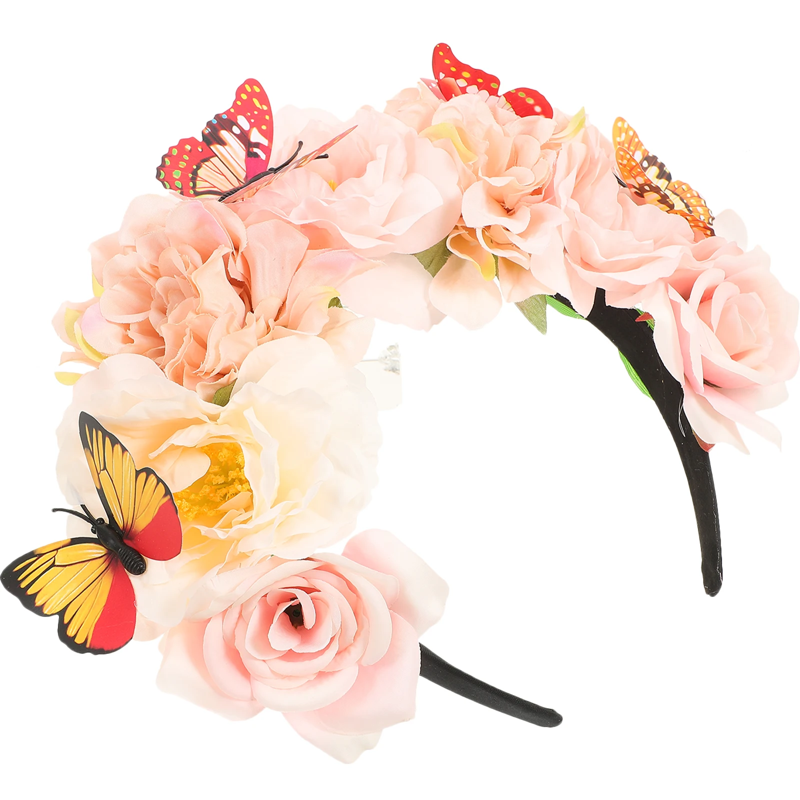 

Artificial Flower Headband Bohemian Butterfly Hair Decoration for Women Fresh Vacation Lifelike Flowers Gothic Accessories