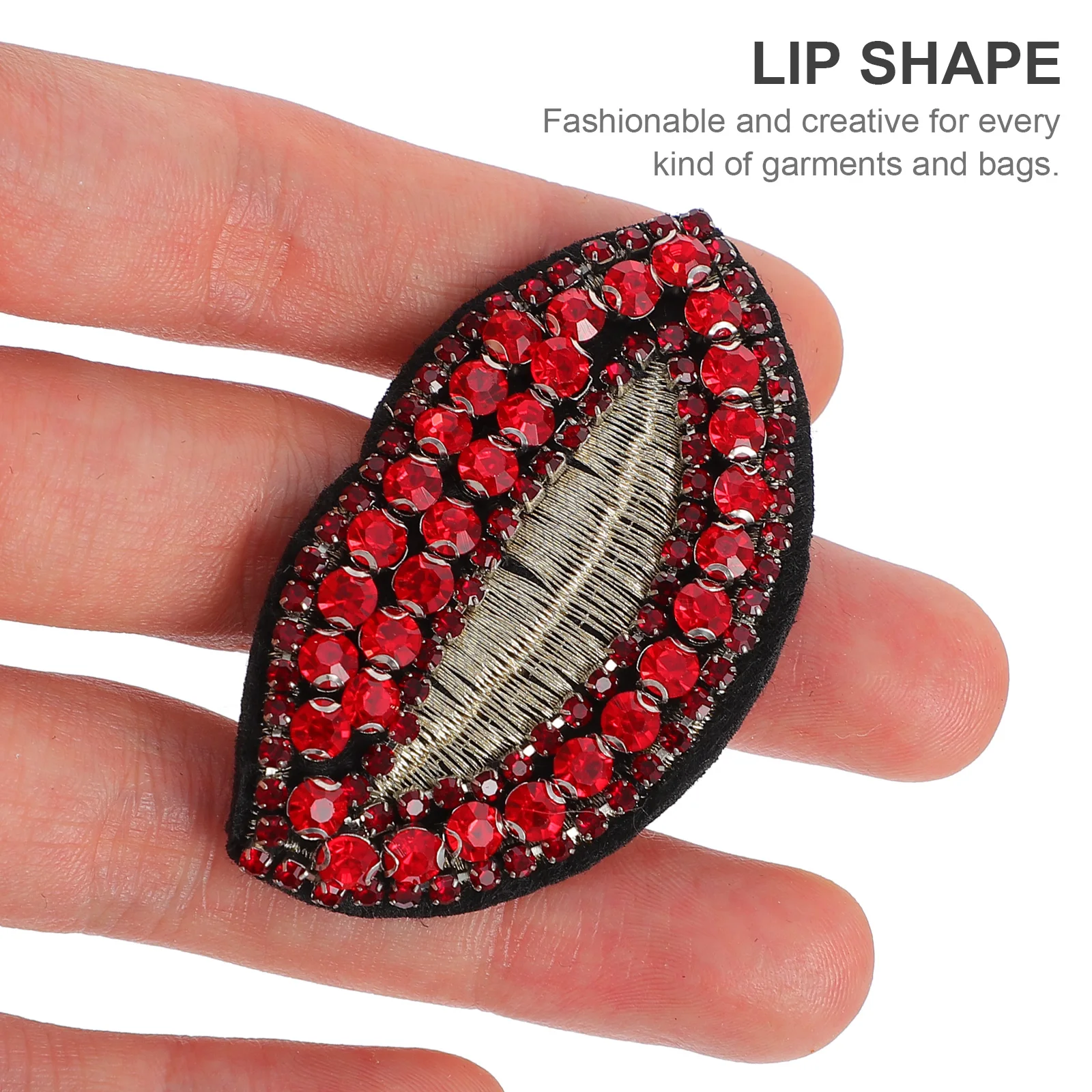 

2pcs Red Lipstick Embroidered Patch Diy Clothing Sticker Sewing Accessory Fashion Decor Creative Practical Premium For Garments