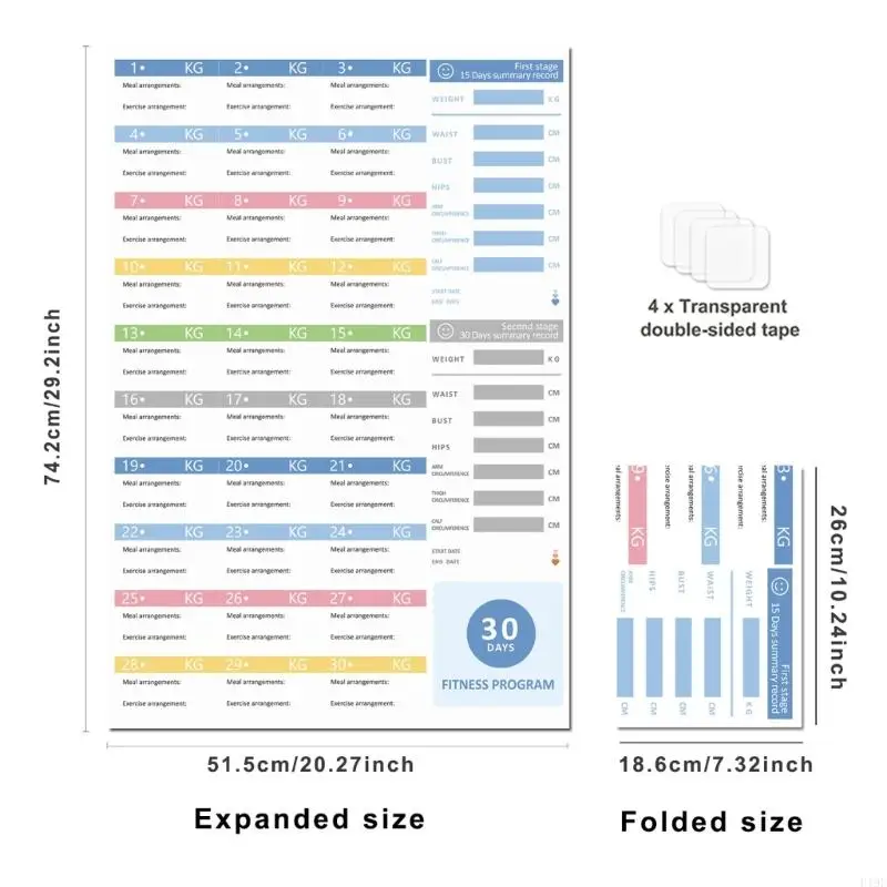 Fitness Progress Chart Fitness Program Easy to Use Workout Schedule F19E