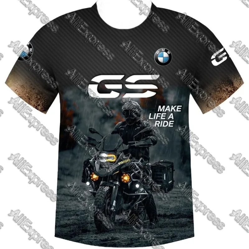 

Summer Motorrad for BMW GS R1250 ADVENTURE Motorcycle T-Shirt Men's Motorsport Racing Team Quick Drying Stripe Jerseys Black