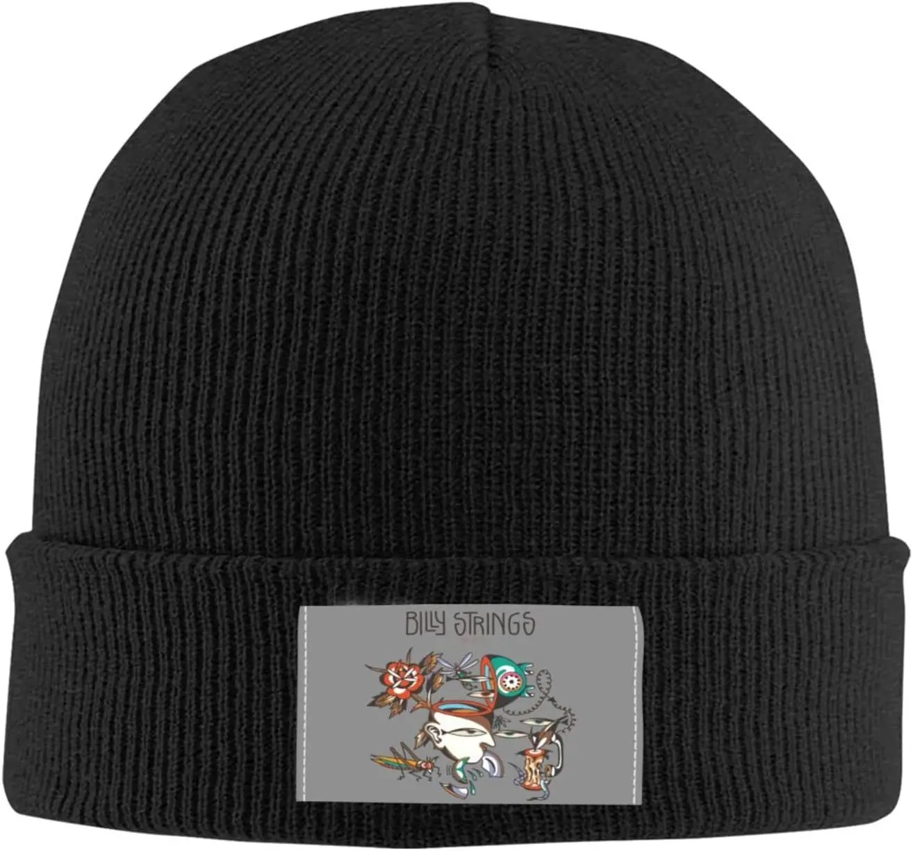 Billy Strings Winter Warm Cuffed Beanie Hat Knit Skull Cap Ski Hats for Men and Women Black