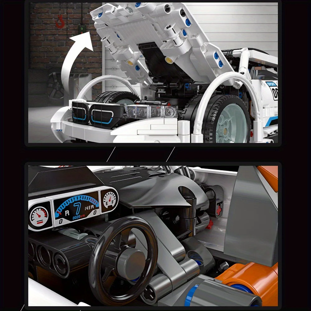 تكنيك الرياضة سباق السيارات 1263 قطعة اللبنات مجموعة عالية التقنية سباق السيارات نموذج الطوب السنة الجديدة عيد الميلاد هدايا عيد الميلاد