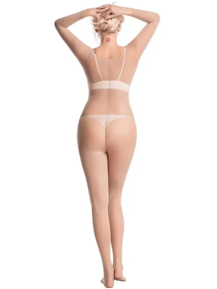 للجنسين ثلاثية الأبعاد رقيقة جدا مات بوديستوكينج الجوارب مثير شفافة طويلة الأكمام ارتداءها بذلة يوتار الملتصقة الملابس الداخلية Unitard #4