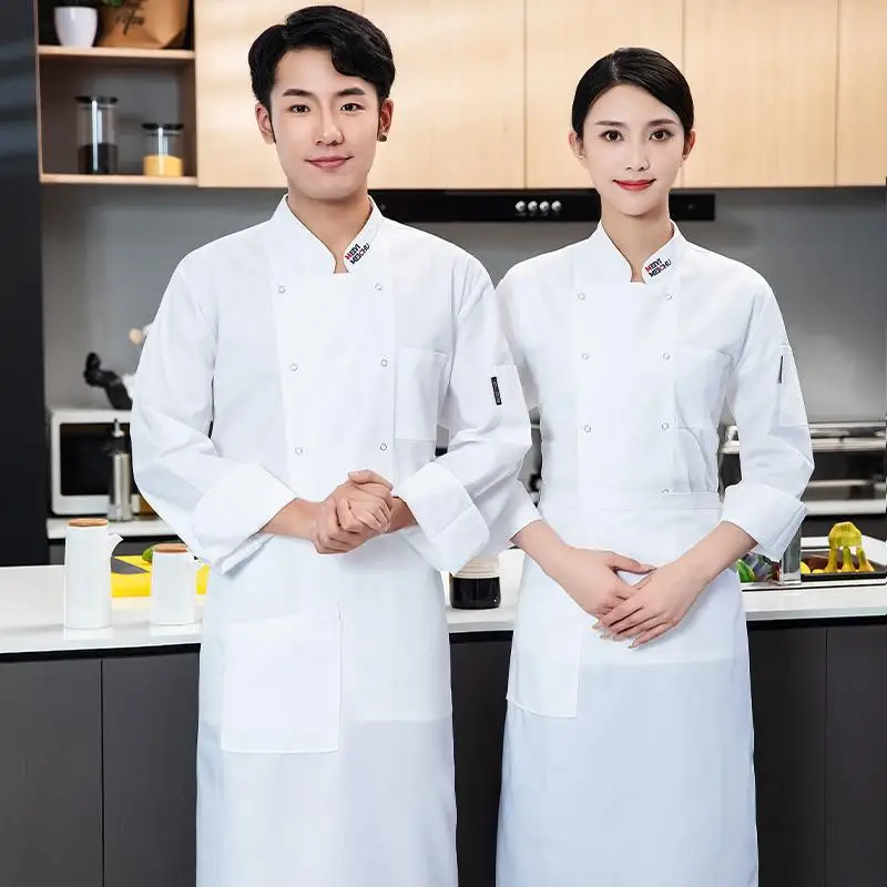 Chef Overalls Men's Winter Clothing Long Sleeve Hotel Catering Western Restaurant Kitchen Baking Outfit