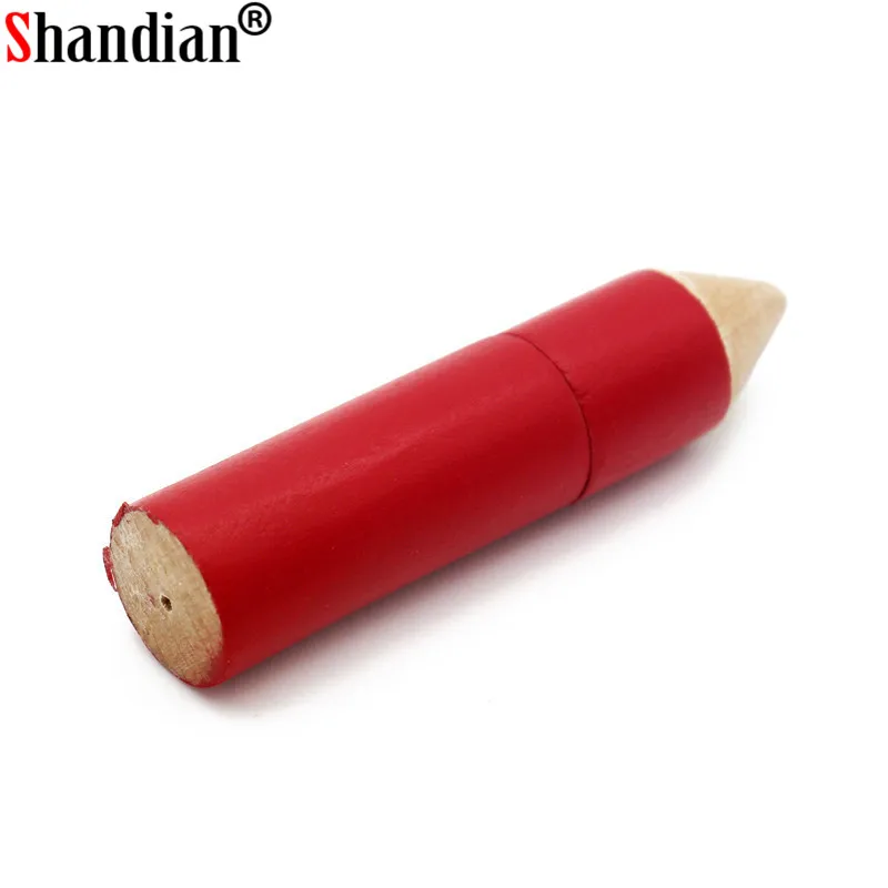 SHANGDIAN-나무 펜슬 USB 플래시 드라이브 U 디스크 크리에이티브 선물 펜드라이브, 4GB 8GB 16GB 32GB 펜 드라이브 64GB 메모리 스틱 도매