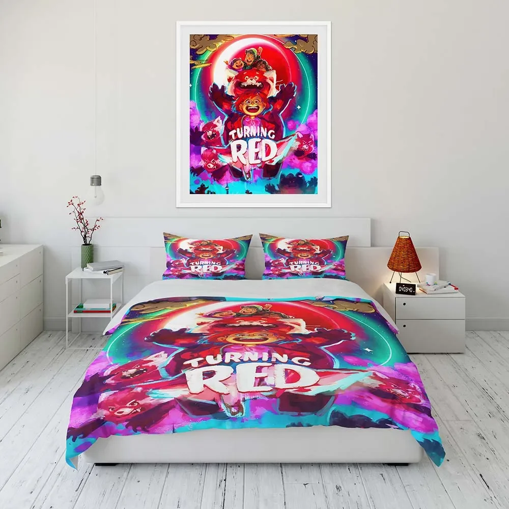 Disney Turning Red Cartoon Duvet Cover Bedding Set Anime Comforter Cover for Bedroom Decoration Juego De Ropa De Cama Duvet