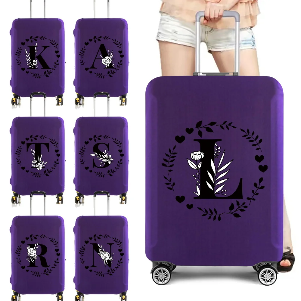 

Luggage Cover Travelneedments Purple Luggage Cover Dust Proof Scratch Resistant Reusable Garland Letter Printing Series