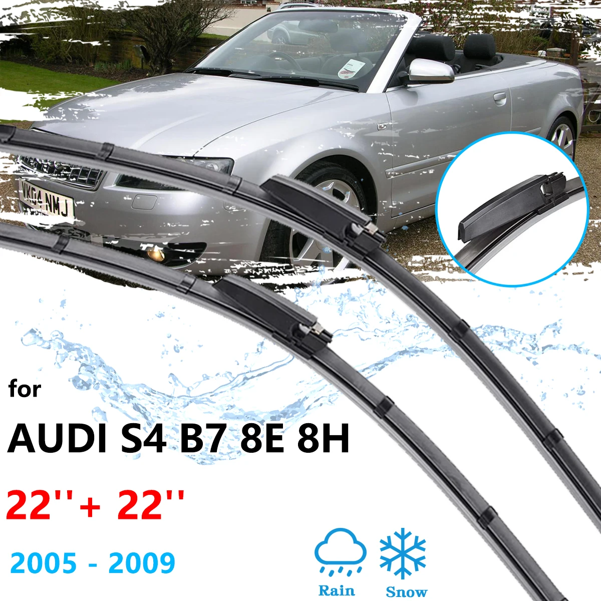 For Audi S4 B7 8E 8H 2005 2006 2007 2008 2009 Front Wiper Blades Brushes Cleaning Window Windshield Windscreen Car Accessories