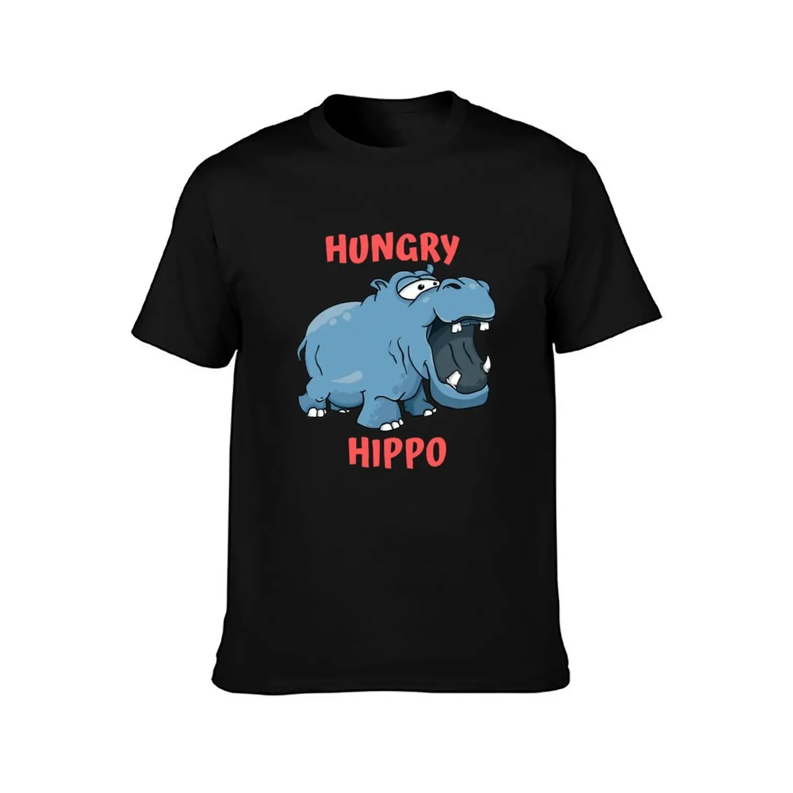 HUNGRY HUNGRY HIPPO T-Shirt Daily Work Short Sleeve Top