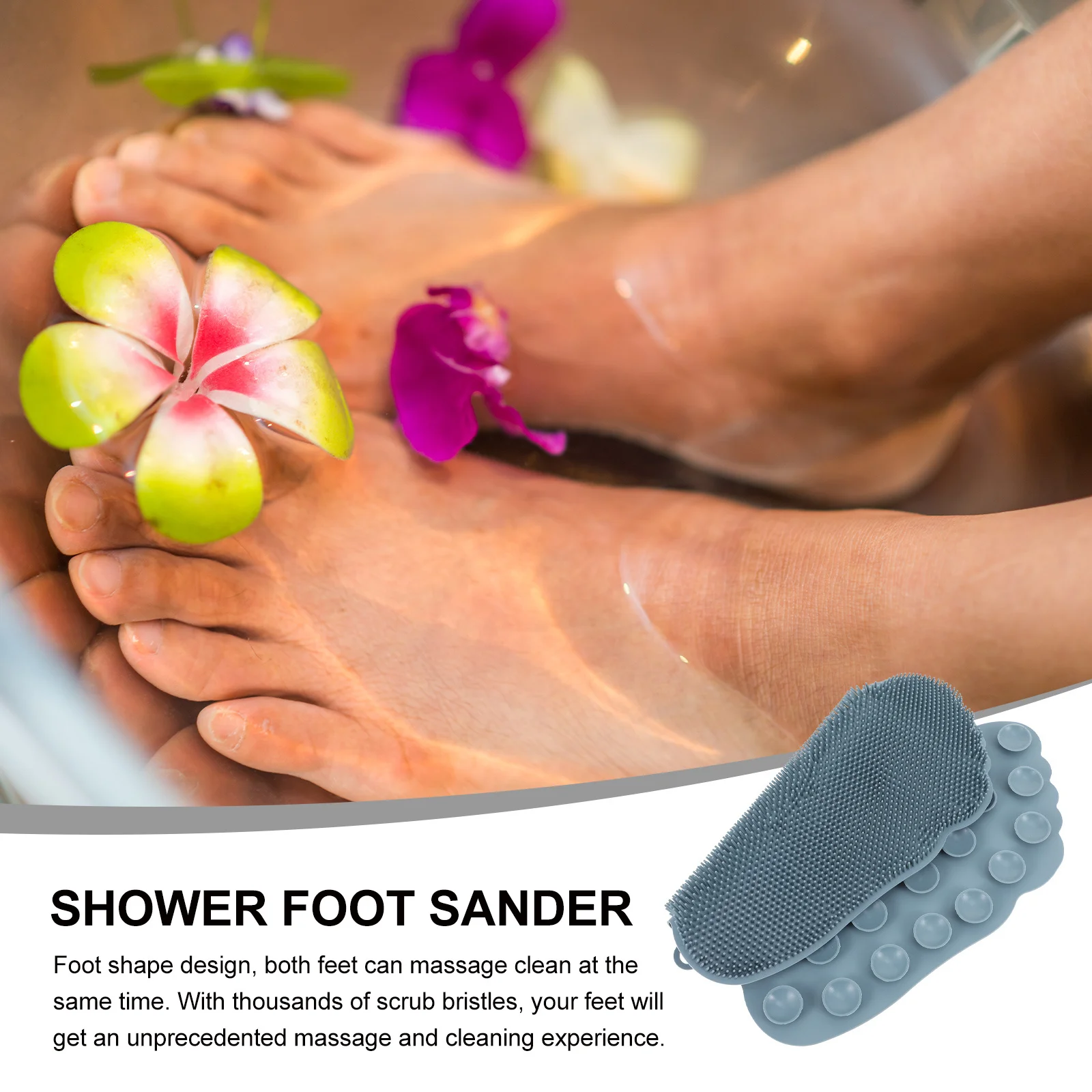 

1pc Silicone Foot Scrubber Mat Exfoliating Callus Remover For Dry Wet Feet Non-Skid Suction Base Shower Bathroom Foot Cleaner