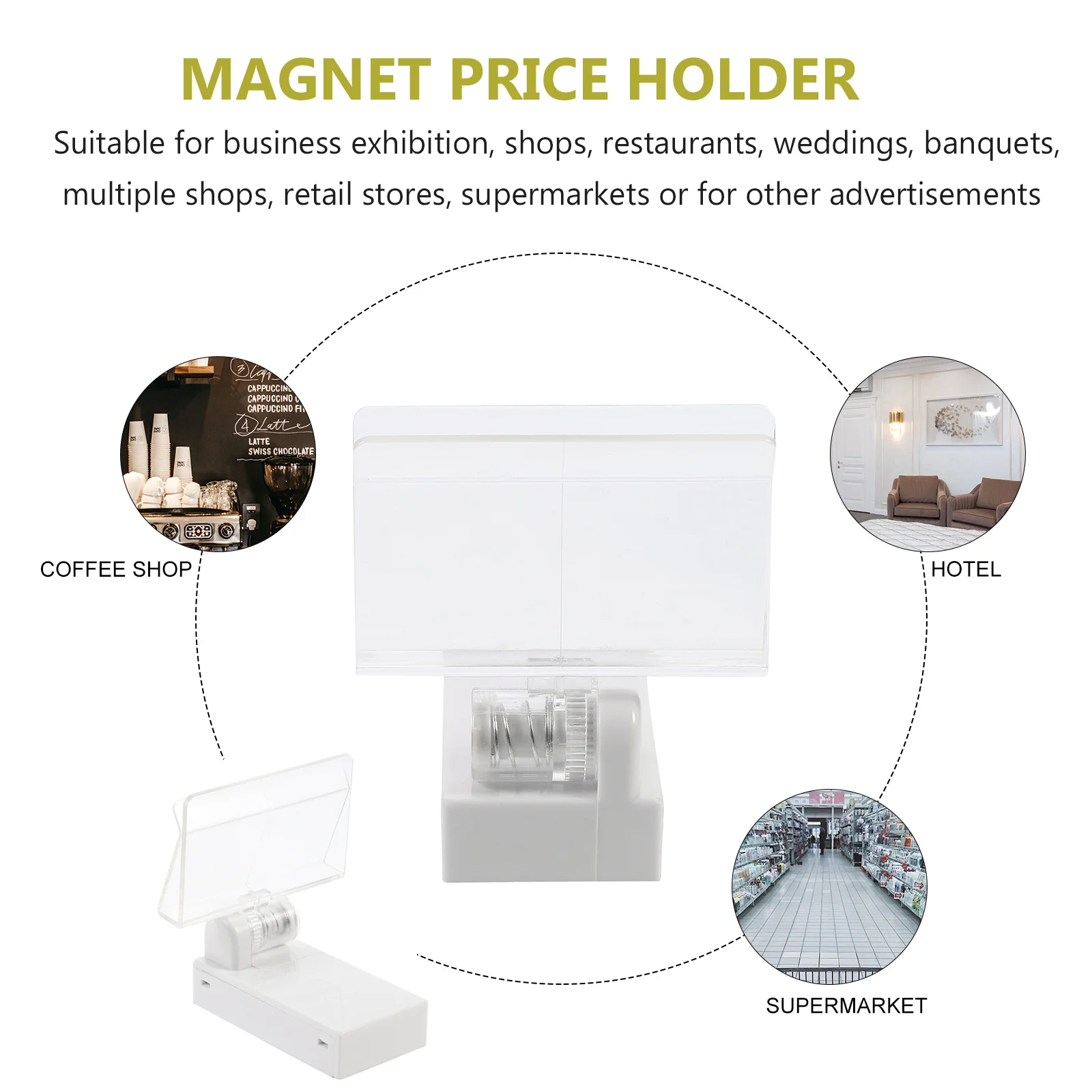 

4pcs Magnetic Clip For Price Tags Display Stand Magnet Sign Holder Label Rack Supermarket Restaurant Menu Card Use
