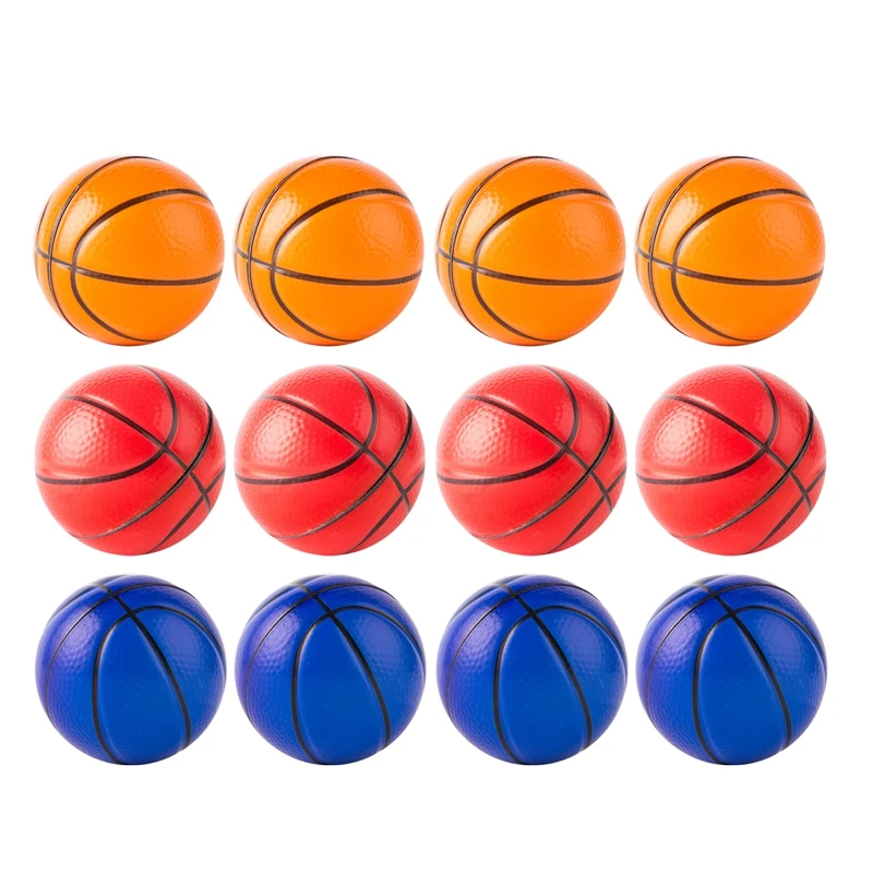 

12Pcs Colorful Hand Basketball Decompression Ball Toy Exercise Soft Elastic Stress Reliever Ball Kid Small Ball Toy Massage Toy