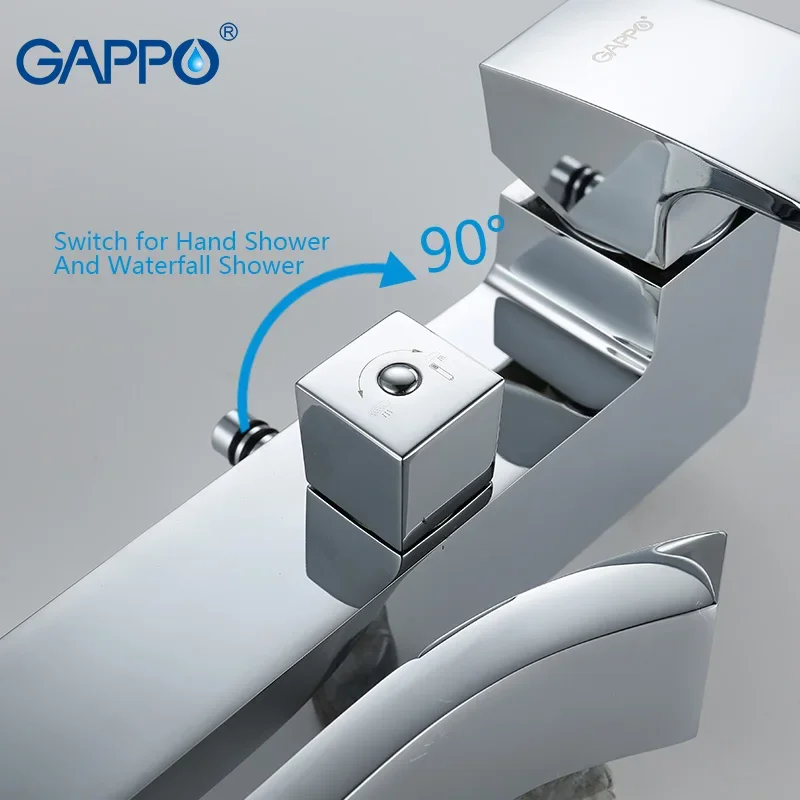 GAPPO bathroom shower faucet Bath tap waterfall head wall mixer chrome G2407