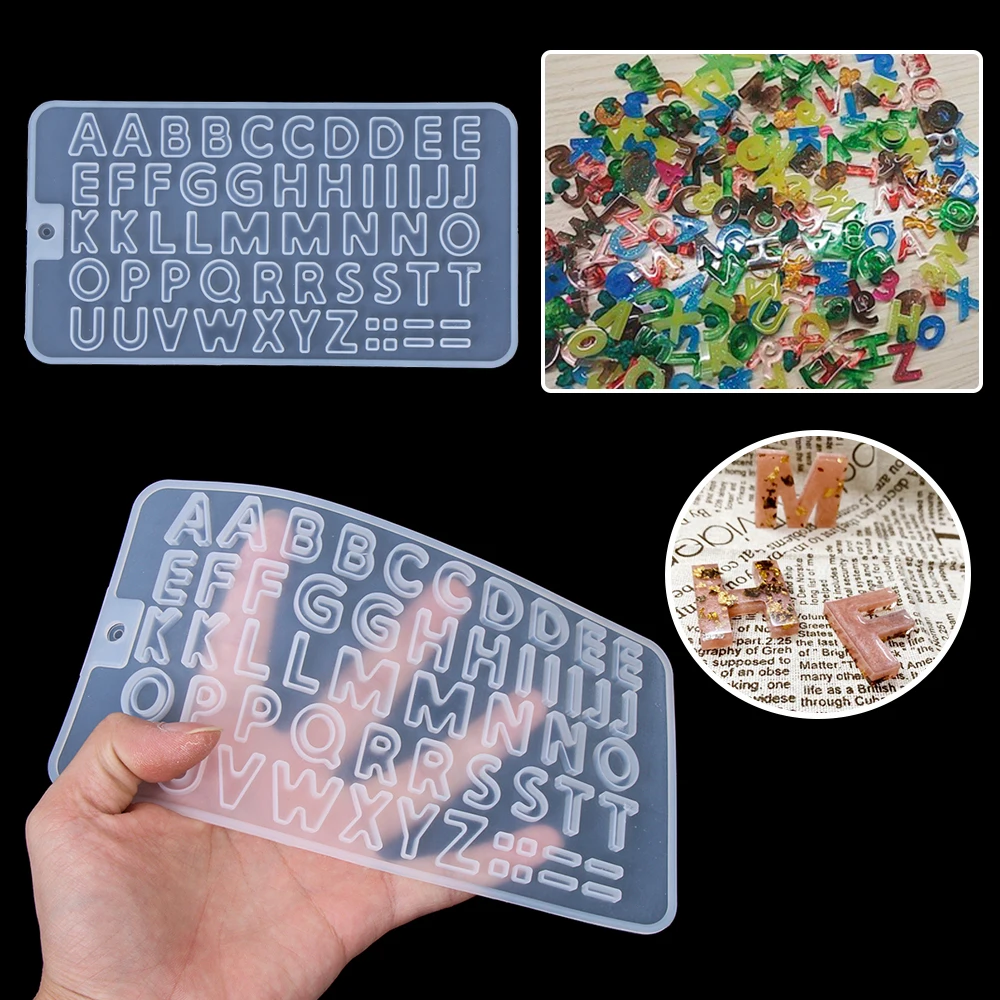1PC Alphabet Letters Number Resin Mold for Earring Jewelry Soft Silicone UV Epoxy Casting Mould Keychain Pendant Making Tools