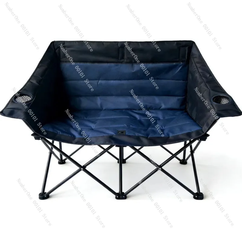 Portable Outdoor Folding Double Camping Chair Padded 2 Person Seat Portable Picnic Fishing Chair with Backrest Armrests Beach - view 3