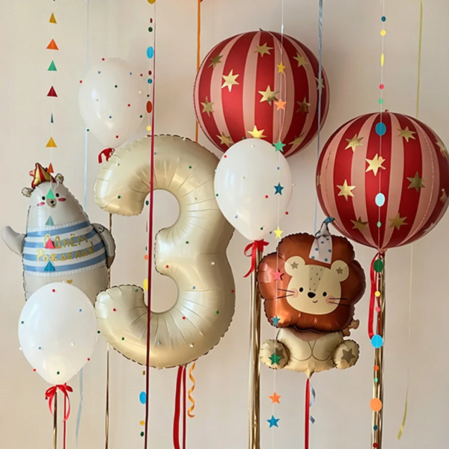 Karnevals-Themen-Dekorations-Ballon-Set, Cartoon-Löwen-Ballons, für Zirkus-Themen-Geburtstage und Karnevals-Party-Dekorations-Ballons – Detail 5