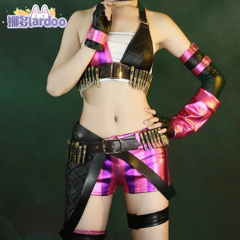 Alle Kostümpartys Perücken Lol League of Legends Cos Jinx Silk Raw Skin Riot Loli Cosplay Game Anime Girl Cltire
