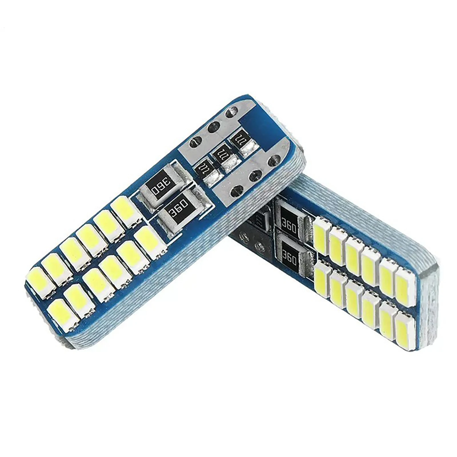 10Pcs T10 24smd 3014 Auto LED Interior Lights Clearance Lamp Parking Indicator Signal License Plate Lamps Side Wide Bulbs DC12V