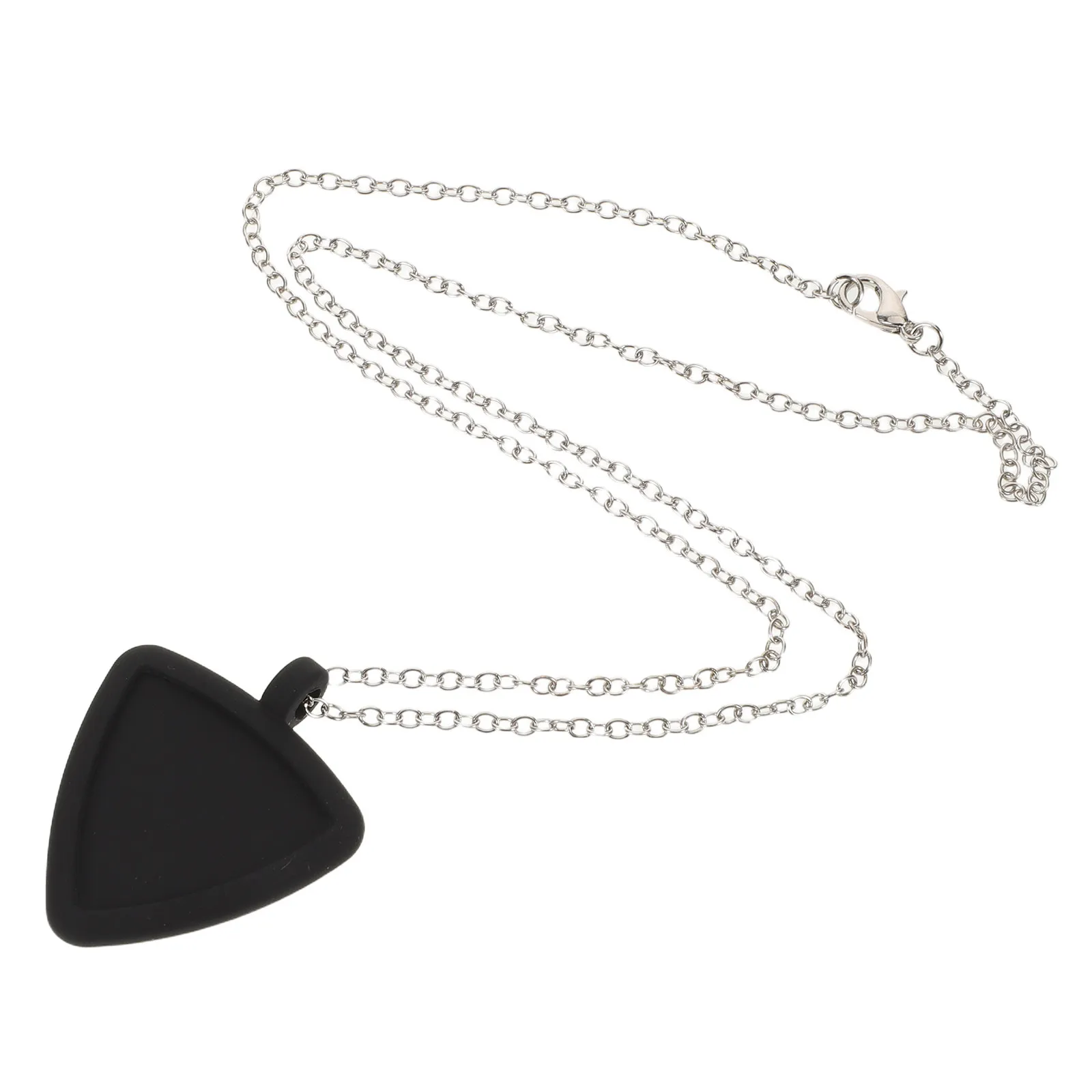Silicone Heart-Shaped Guitar Pick Holder Necklace Double-Sided Storage Easy Access Portable Guitar Pendant for Guitarists Bass
