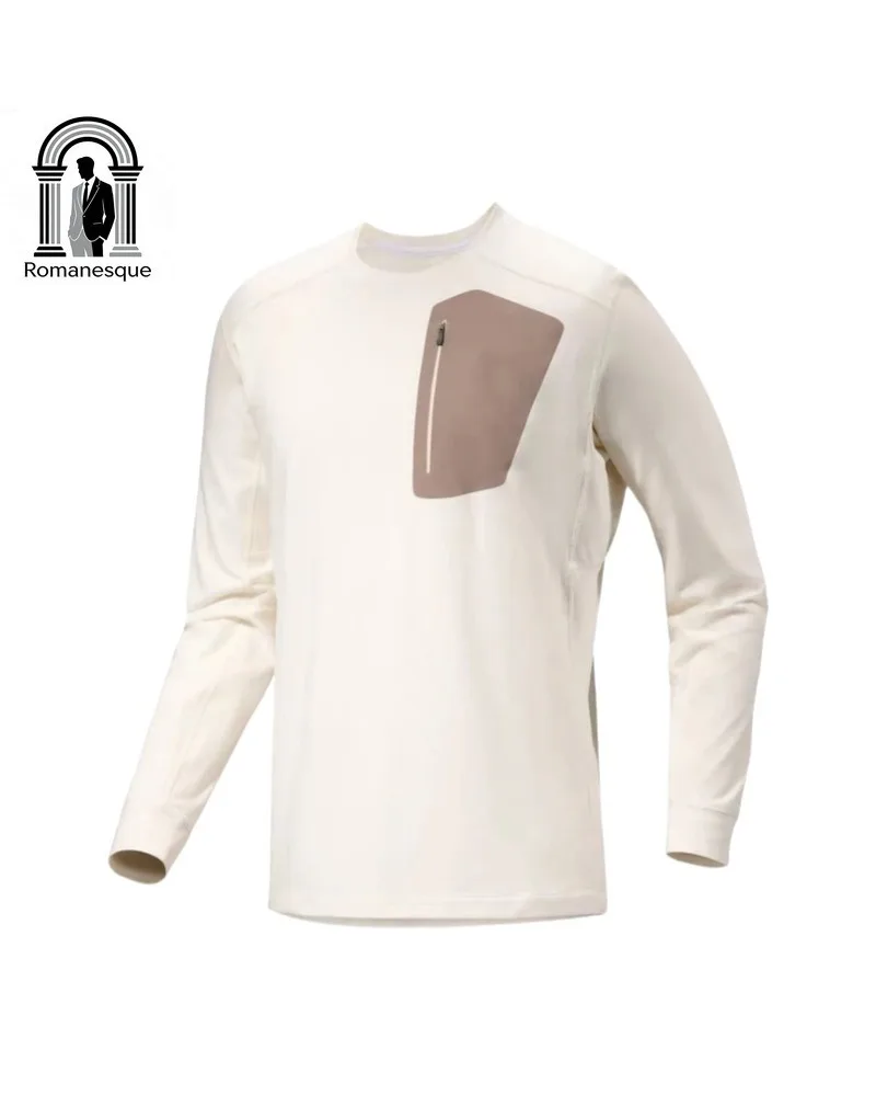 

The Soft Long-sleeved Men's T-shirt and Lightweight Breathable Sports Top Are Suitable for Outdoor Hiking and Running Activities