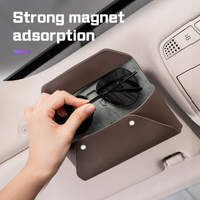 Leather Car Visor Glasses Case For Great Wall WEY Coffee 01 vv5 vv6 TANK 300 500 400 700 Sunglasses Holder Eyeglass Storage Box