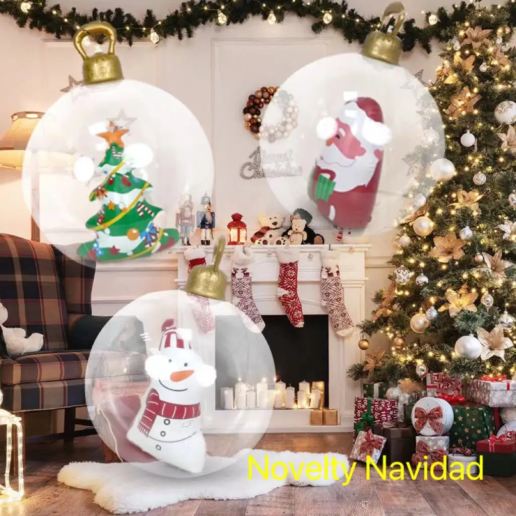 

3D inflatable Christmas Balls Home Office Mall Decorations Creative New PVC Balloons Pendants for Trees Garden Decors Kids Gifts