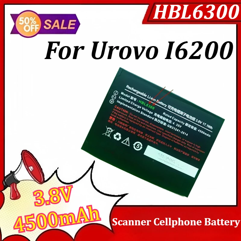 

HBL6300 3.8V 4500mAh Battery For Urovo I6200 Scanner Cellphone Battery