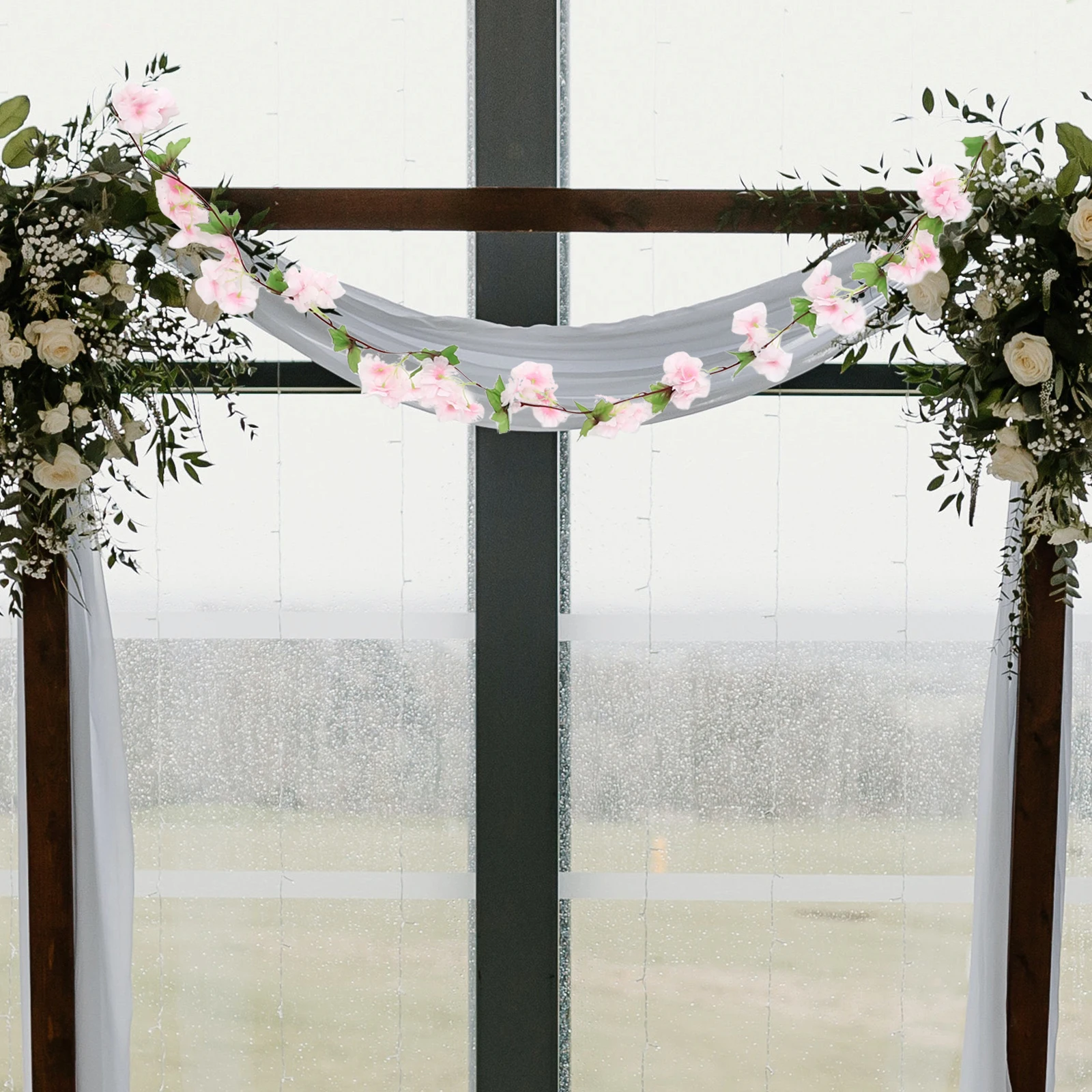 

Realistic Cherry Blossom Garland Fake Flower Vine Wedding Decoration Wall Door Artificial Floral Swag Hanging Oriental