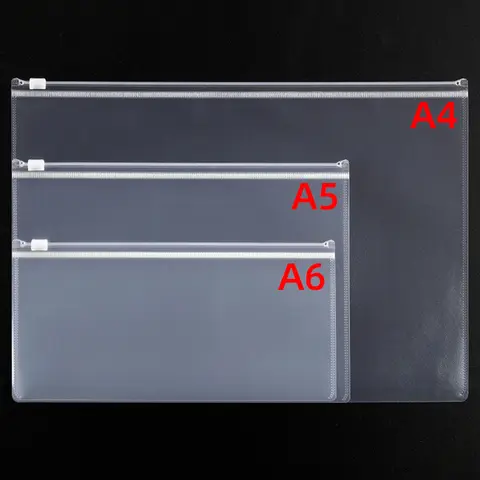10PCS A4A5A6 시험 메쉬 지퍼 가방 학생 사무실 간단한 대용량 투명 문서 가방