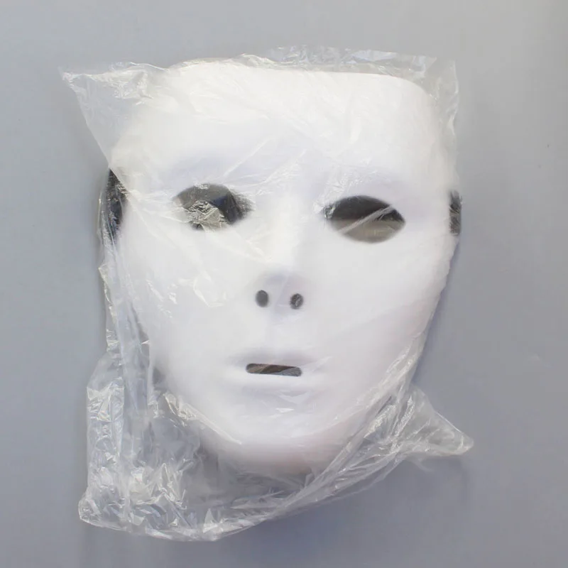 150pcs/lot Halloween Decorations Jabbawockeez Mask Dance PVC Pure White Masks Masquerade Party masks Hip-hop For Male