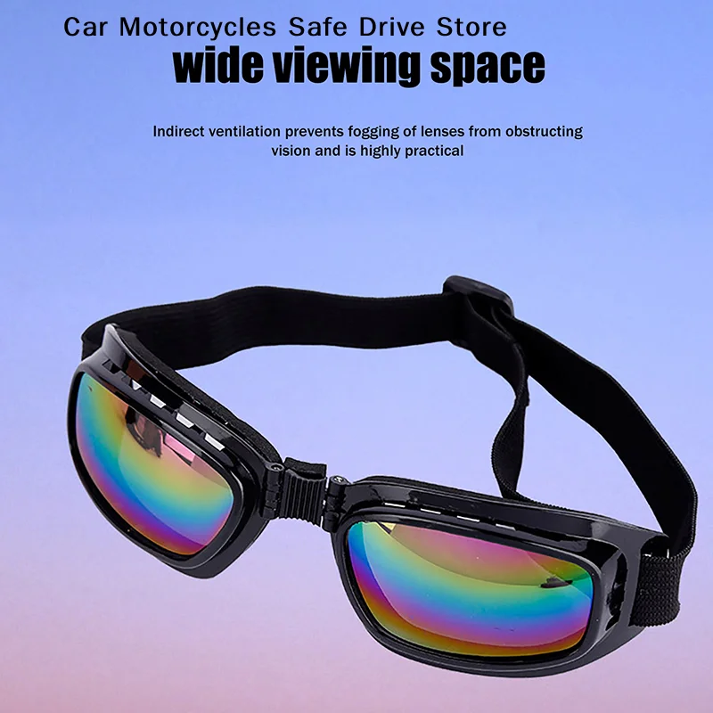 Safety Goggles Motorcycle Glasses Folding Glasses Anti Fog Windproof Sandproof Ski Goggle Unisex Off Road Racing Cycling Eyewear