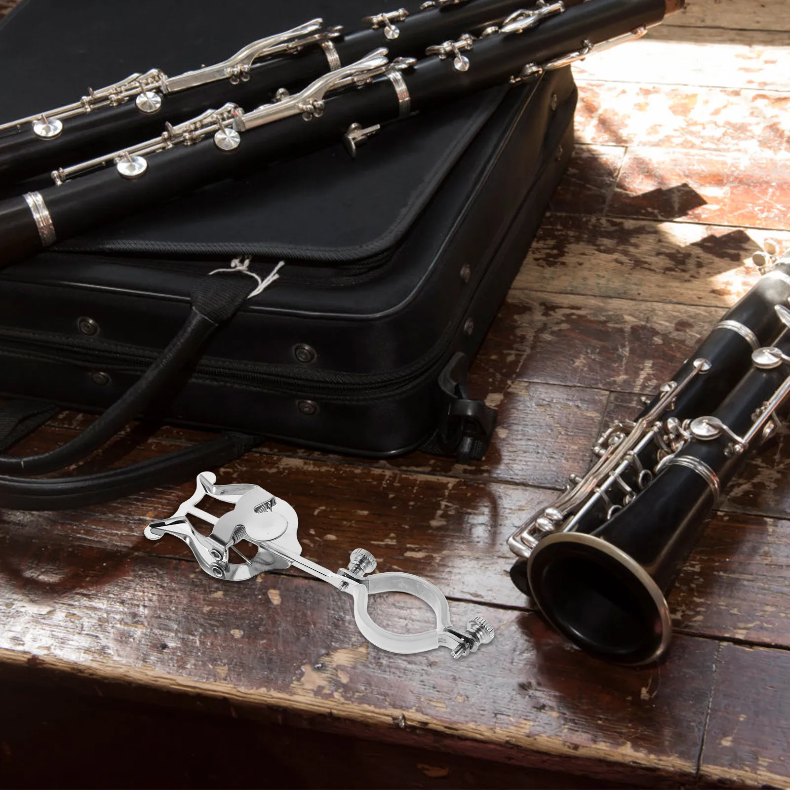Clip para Lira de Clarinete para Banda de Marcha, Soporte Ajustable de Metal para Partituras, Clip para Partituras de Trompeta, Trompa Francesa y Saxofón